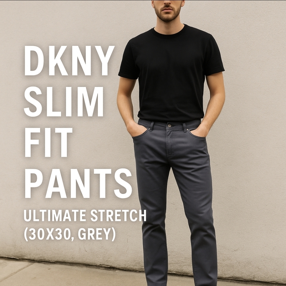 🖤 DKNY Slim Fit Pants – Ultimate Stretch (30x30, Grey) 🖤